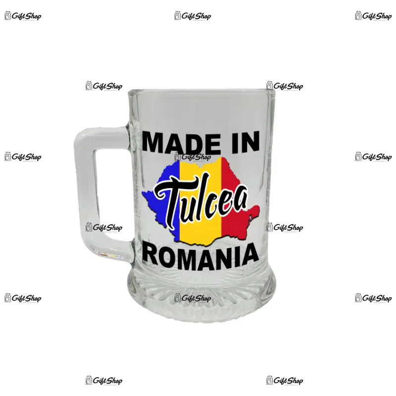 Made in tulcea romania, halba cu mesaj